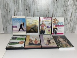 Lot of 8 Fitness DVD&#39;s Yoga, Pilates, Cardio 5 new sealed 3 open used - £19.22 GBP