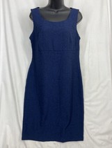 Danny &amp; Nicole Women&#39;s Blue Midi Sleeveless Blue Textured Dress Size 10 - £12.90 GBP