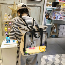 Women Clear Big Ita Bag Backpack Pin Display Large Display Layer School-Bag Back - £53.83 GBP