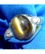 Earth Mined Chrysoberyl Alexandrite Cats Eye 12.67carat Diamond Platinum... - $114,755.25