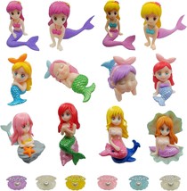 18 Pcs Miniature Mermaid Figurines Mini Mermaid and Shell Pearl Figurines for Ca - £19.94 GBP