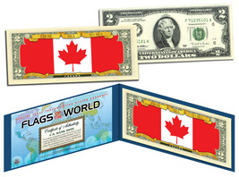 CANADA - Flags of the World Genuine Legal Tender U.S. $2 Bill Currency - $15.95