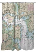 Betsy Drake Portsmouth Harbor, NH Nautical Map Shower Curtain - £85.62 GBP