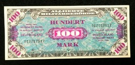 1944 WWII Germany Allied Occupation Military Currency 100 Mark Banknote - S012 - £67.94 GBP