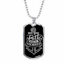 Express Your Love Gifts Faith Keeps me Anchored Dog Tag Necklace Stainless Steel - £43.48 GBP