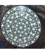 Black Marble Mother of Pearl Inlay Centre Table Top 36"x36" Shape: Round - $2,851.20