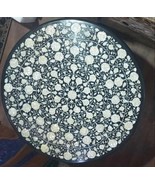Black Marble Mother of Pearl Inlay Centre Table Top 36&quot;x36&quot; Shape: Round - €2.465,36 EUR