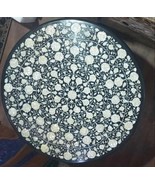 Black Marble Mother of Pearl Inlay Centre Table Top 36&quot;x36&quot; Shape: Round - £2,230.39 GBP