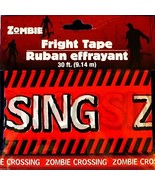 Funny ZOMBIE CROSSING Fright Caution Warning Tape Halloween Prop Decorat... - £2.29 GBP