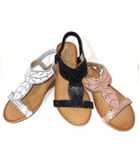 Atalina DW9974 Low Wedge Slip On Embellished Dress Sandals Choose Sz/Color - £28.14 GBP