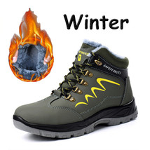 Winter Work Safety Shoes Waterproof Men&#39;s Boots Outdoor Warm Waterproof Non-slip - £75.07 GBP