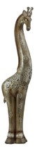 Large Abstract Elegant Giraffe With Floral Spots In Faux Sandstone Finis... - $64.99