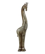 Large Abstract Elegant Giraffe With Floral Spots In Faux Sandstone Finis... - $88.84 CAD