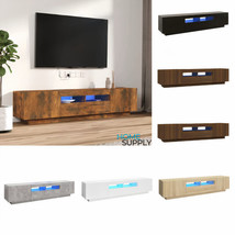 Modern Wooden Living Room TV Tele Stand Unit Cabinet With LED Lights &amp; Storage - £103.78 GBP+