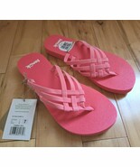 Sanuk Yoga Sandy Flip Flop Lightweight Sandals Sugar Coral Women&#39;s Sz 7 New - $404.67 MXN