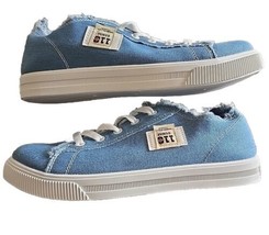 110 DENIM ~ Size 11.5 ~ Blue &amp; White ~ Lace Up ~ Low Top ~ Casual Sneakers - £26.24 GBP