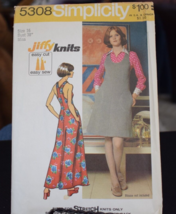 Simplicity 5308 Jiffy Knit Dress or Jumper in 2 Lengths Pattern - Sz 16 Bust 38 - $19.79
