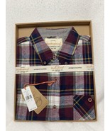 Weatherproof Men&#39;s Plaid Brushed Flannel Button Up Shirt, Red, Large - £18.67 GBP