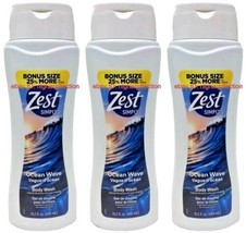 ( LOT 3 Bottles ) NEWzest Body Wash Ocean Wave w/ Sea Minerals 15.2 oz Each - £17.76 GBP