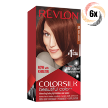 6x Packs Revlon Dark Auburn Permanent Colorsilk Beautiful Color Hair Dye... - £30.25 GBP