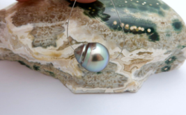 Rare Aa+ Tahitian Rikitea Gambier Isles 10.8mm Silver Aqua Cultured Pearl - £45.74 GBP