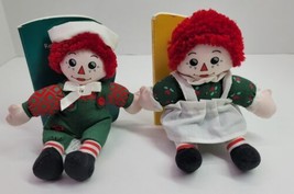 2 VTG Snowden and Friends Raggedy Ann Christmas Shapes Numbers Doll &amp; Book Lot - £13.70 GBP