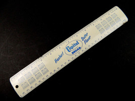 1955 Capital Bread Vintage Metal Litho Ruler 12&quot; Convex USA made - £5.67 GBP