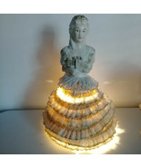 Vintage Doll Lamp Chalkware Plaster Lady w plastic skirt!! Beautiful Wor... - $185.18 CAD