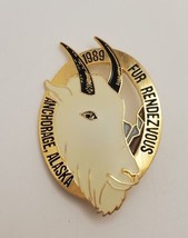 1989 Anchorage Alaska Fur Rondy Rendezvous Mountain Goat Lapel Hat Pin P... - £19.51 GBP