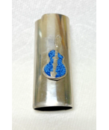 Older Metal Cigarette Lighter Case with Guitar Studded in Turquoise Ston... - $337.89 MXN