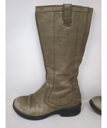 KEEN Tyretread Waterproof Tall Riding Boots Round Toe Leather Olive Women Sz 8.5 - $49.49