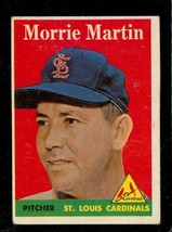 Vintage Baseball Trading Card Topps 1958 #53 Morrie Martin St. Louis Cardinals - £9.79 GBP