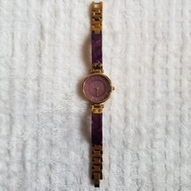 Anne Klein Women&#39;s Elegant Purple/Gold Tone Analog WR 100ft Watch 10/9842 - £18.20 GBP