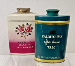 Vintage Yardley Red Roses Palmolive After Shave Talc Tins In Good Shape - $448.52 MXN