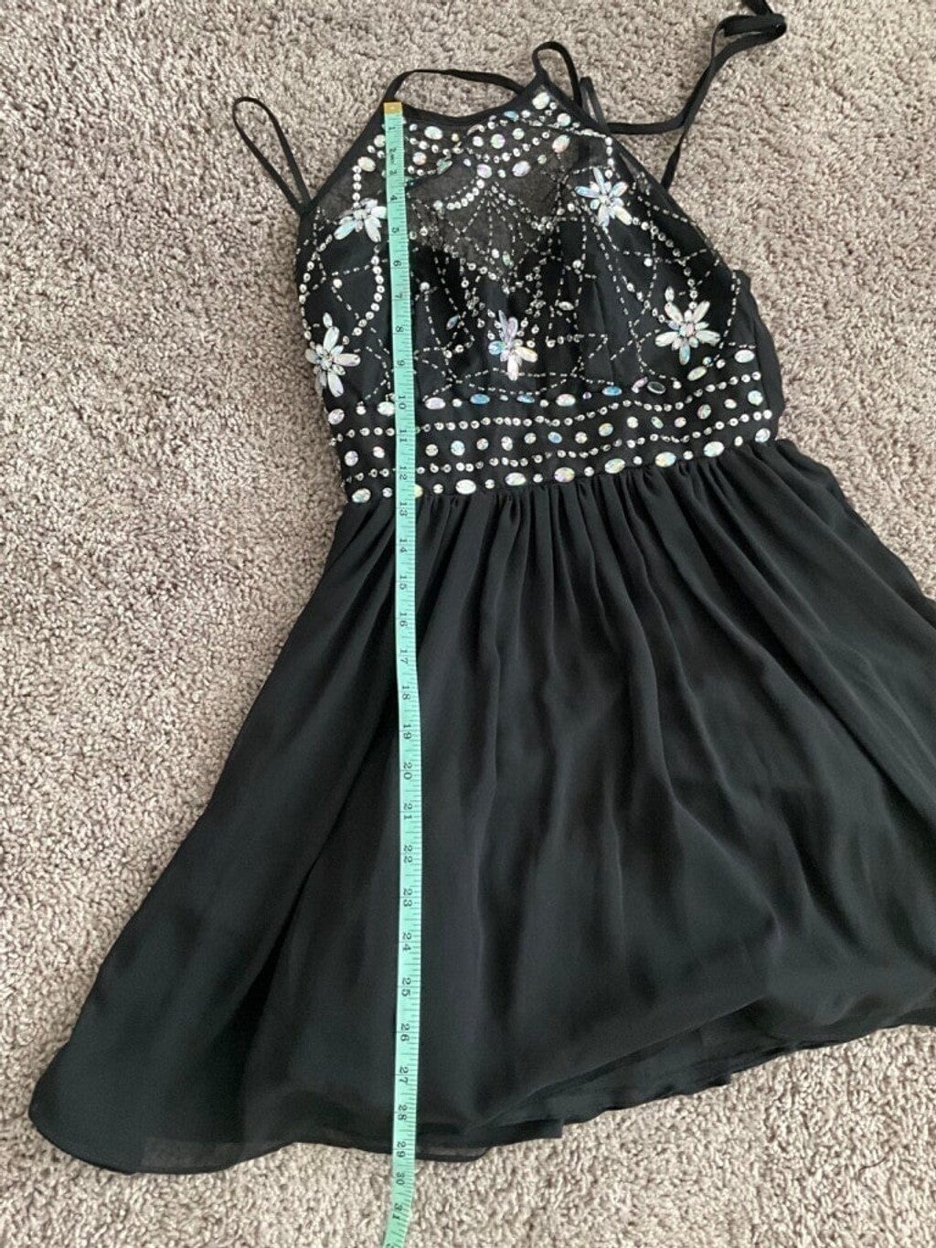 Women’s Fit and Flare Black Sequin Dress (Juniors 7/8) Item image 7