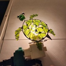 Stained Glass Green Turtle Night Light Plug In - $21.78