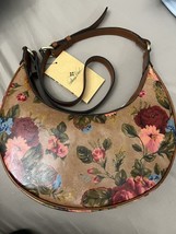 Patricia Nash Coley Leather Crescent-Shaped Shoulder Hobo Victorian Gard... - $114.61