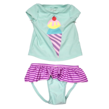 Baby Swimsuit/Cat &amp; Jack 2 piece 3T Green Ice Cream Cone - $268.81 MXN