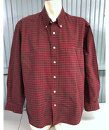 John Ashford Essentials Plaid Red XL Cotton Mens Button Shirt - £12.49 GBP
