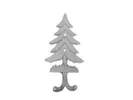 [Pack Of 2] Whitewashed Cast Iron Pine Tree Decorative Metal Wall Hooks 6.5&quot;&quot; - £38.40 GBP