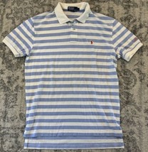 Polo Ralph Lauren Shirt Mens Large Sea Island Resort Golf Course Striped Blue - £18.68 GBP