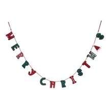 6Ft Merry Christmas Plaid Chenille Felt  Garland Banner - Wondershop - $185.42 MXN