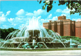 The Conrad Hilton overlooking Buckingham Fountain Chicago Illinois Postcard - £18.31 GBP