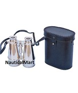 Nautical Captains Chrome Binoculars with Leather Case 6&quot; - $98.01