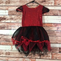 Girls Size Small Red Black Sequin Devil Costume Dress Up Tutu Halloween ... - $7.66