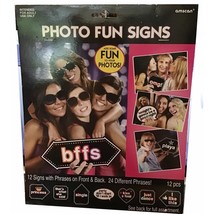 Photo Fun Sign Props for Photo Booth Party Supplies 12 Signs 24 Phrases New - €6,07 EUR