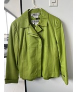 CARLISLE ChartreuseLeather Jacket Ladies 10 &amp; Matching Sweater - $1,965.65 MXN