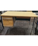 MCM Kim Weber Trimline Desk Heywood Wakefield Teal Chrome Formica Wood #1 - $24,076.12 MXN