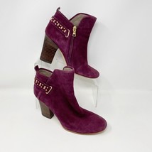 Latigo Womens Maroon Suede Leather Side Zip Heel Bootie &quot;Ganet&quot;, Size 8.5 - $29.65