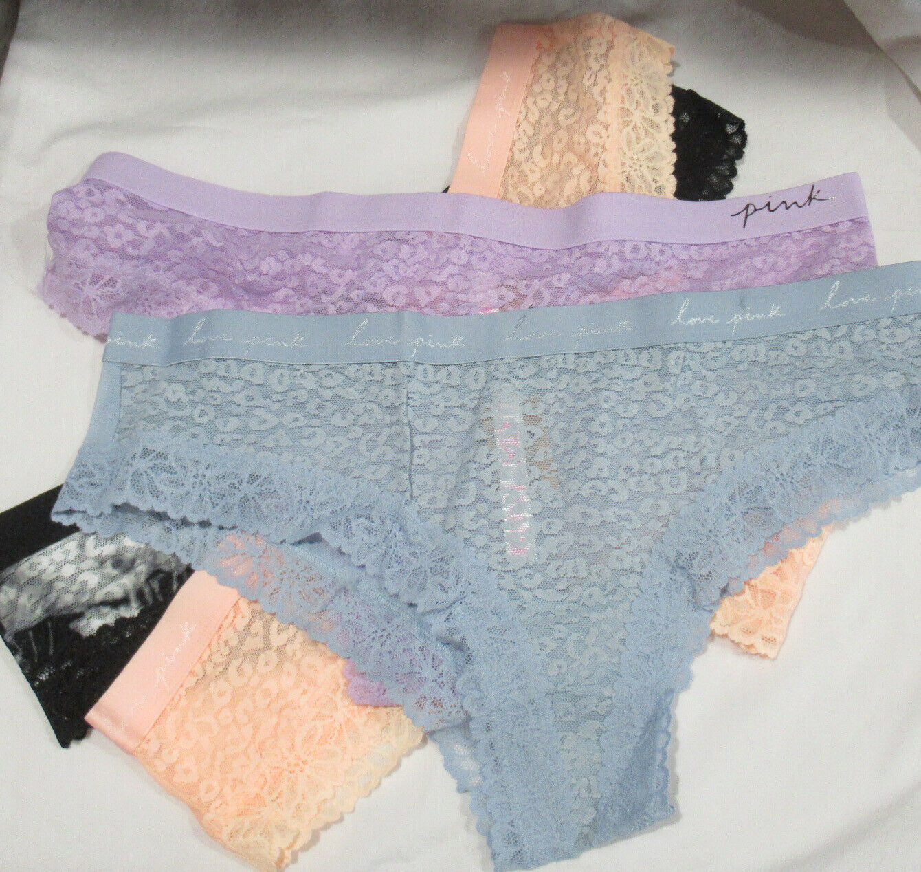 Primary image for Pink by Victorias Secret Panty WEAR EVERYWHERE LACE/MESH CHEEKSTER Size XXL upic